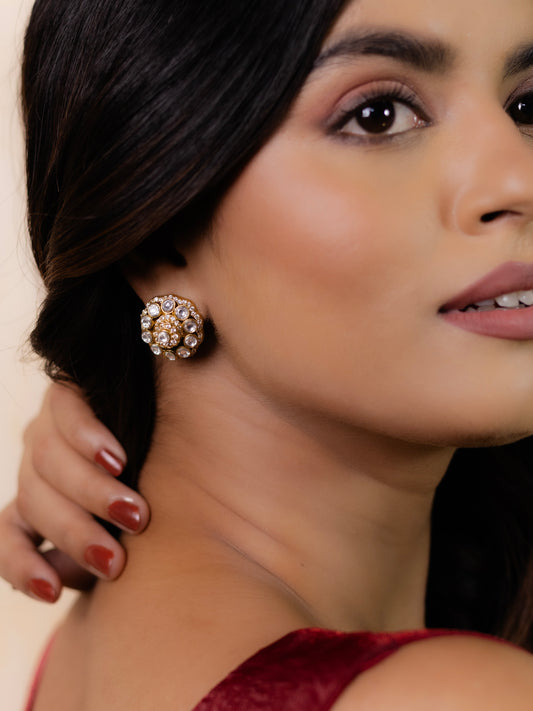 KUNDAN MOISSANITE JHUMKIS