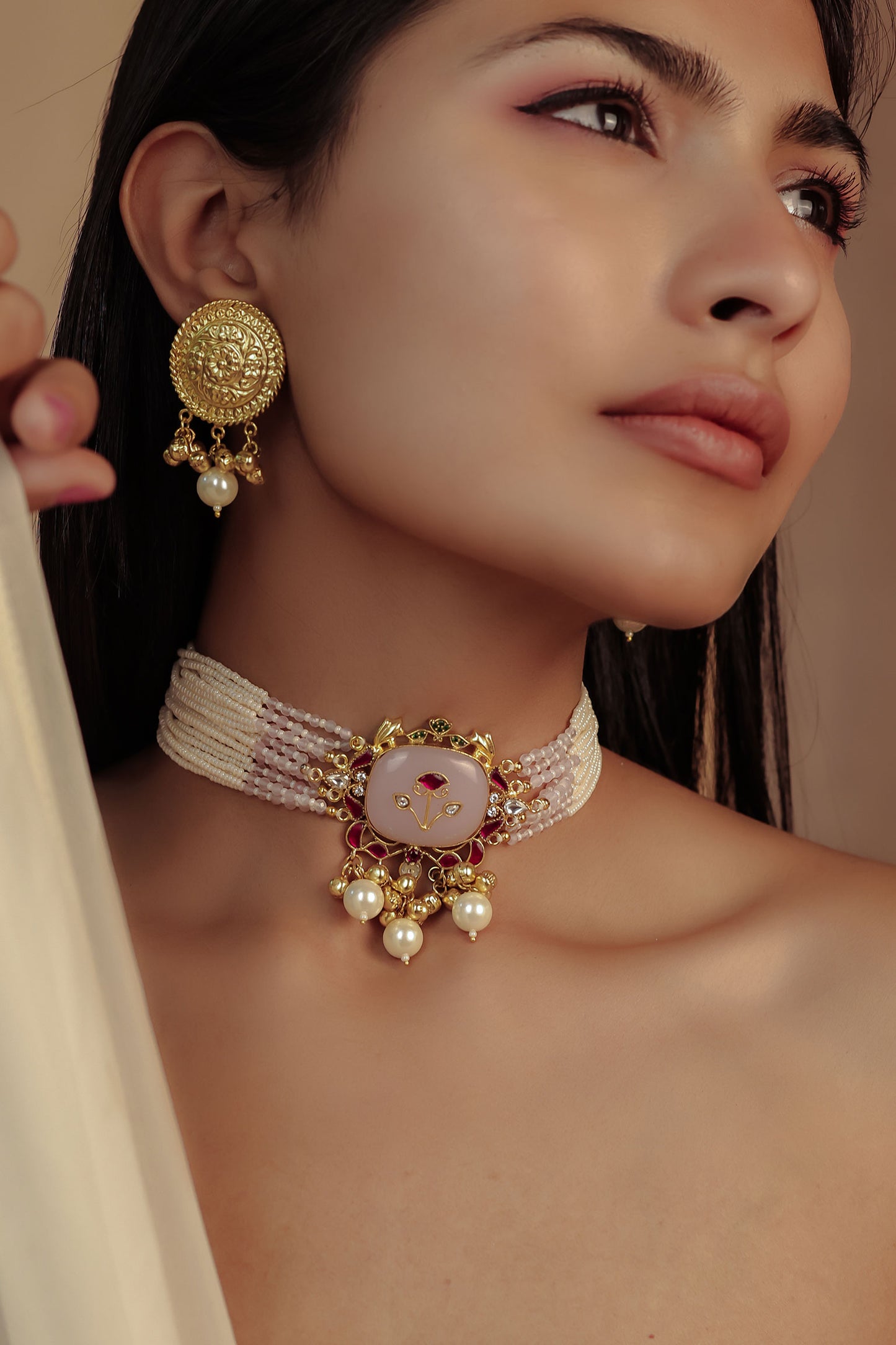 MOTI & MEENAKARI CHARM CHOKER