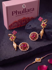 Phullara Rakhi Gift Set for Sister – Meenakari Gold Edit