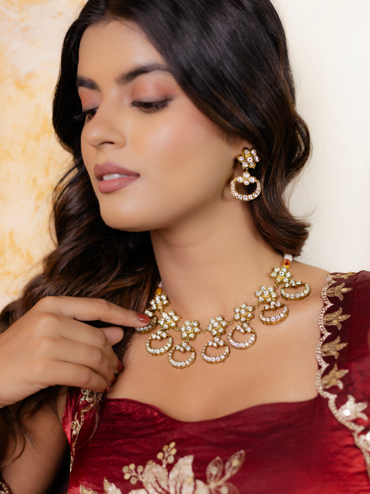 KUNDAN MINIMAL NECKPIECE SET I