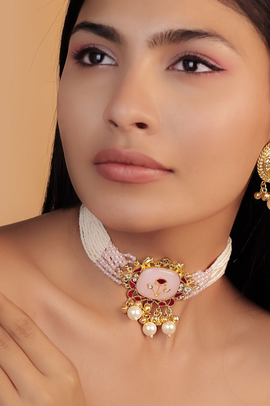 MOTI & MEENAKARI CHARM CHOKER