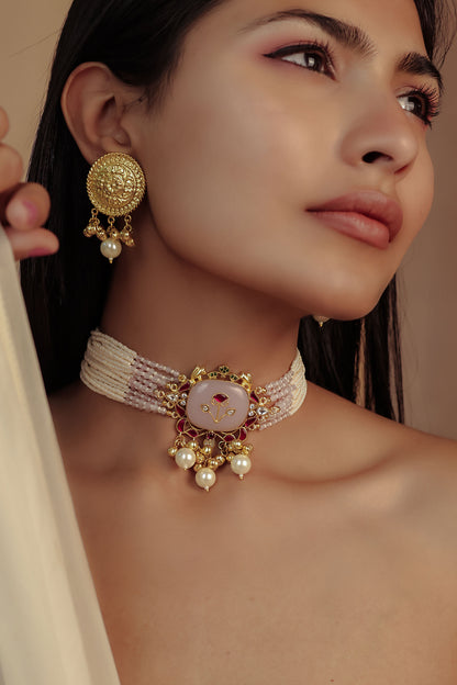 MOTI & MEENAKARI CHARM CHOKER