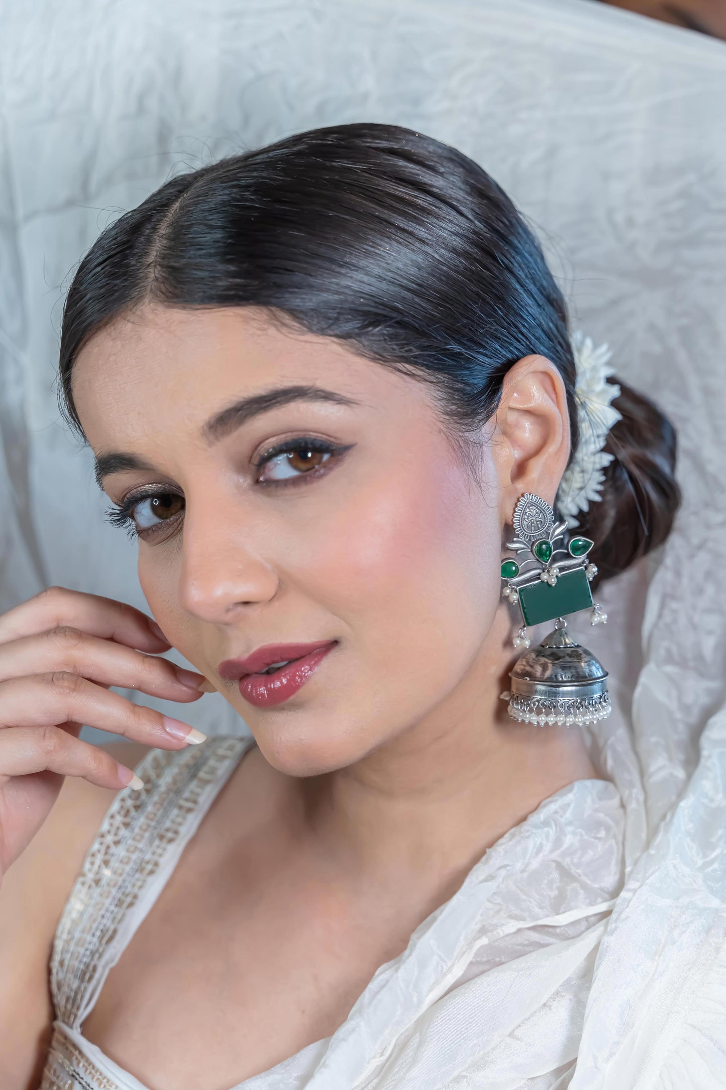 Alia Jhumkas  { Complete Green }