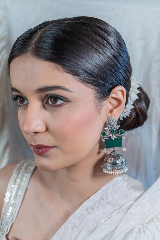 ALIA JHUMKAS  { COMPLETE GREEN }