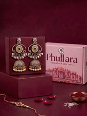 Phullara Rakhi Gift Set for Sister – Jhumka Edit (4 Pairs) – Best Seller
